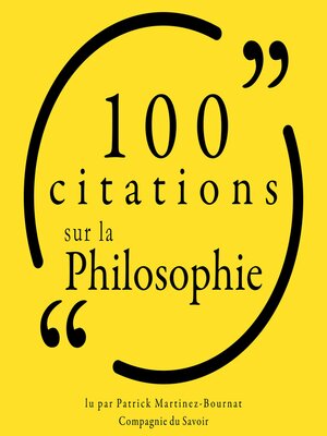 cover image of 100 citations sur la philosophie